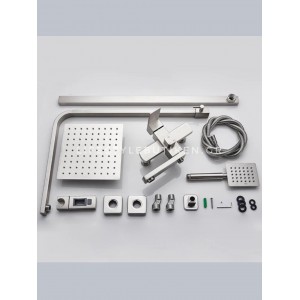 NARON Μεταλλική Στήλη Ντουζ με μπαταρία 3 Εξόδων με Περιστρεφόμενο Ρουξούνι NR-8010MN MAT NICKEL