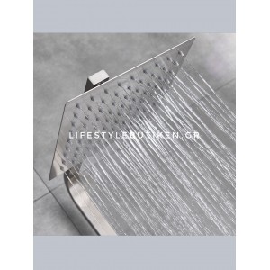 NARON Μεταλλική Στήλη Ντουζ με μπαταρία 3 Εξόδων με Περιστρεφόμενο Ρουξούνι NR-8010MN MAT NICKEL