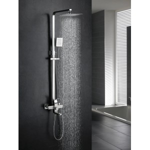 NARON Μεταλλική Στήλη Ντουζ με μπαταρία 3 Εξόδων με Περιστρεφόμενο Ρουξούνι NR-8010MN MAT NICKEL