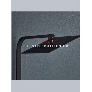 NARON Μεταλλική Στήλη Ντουζ 3 Εξόδων με Περιστρεφόμενο Ρουξούνι NR-7070B BLACK MAT