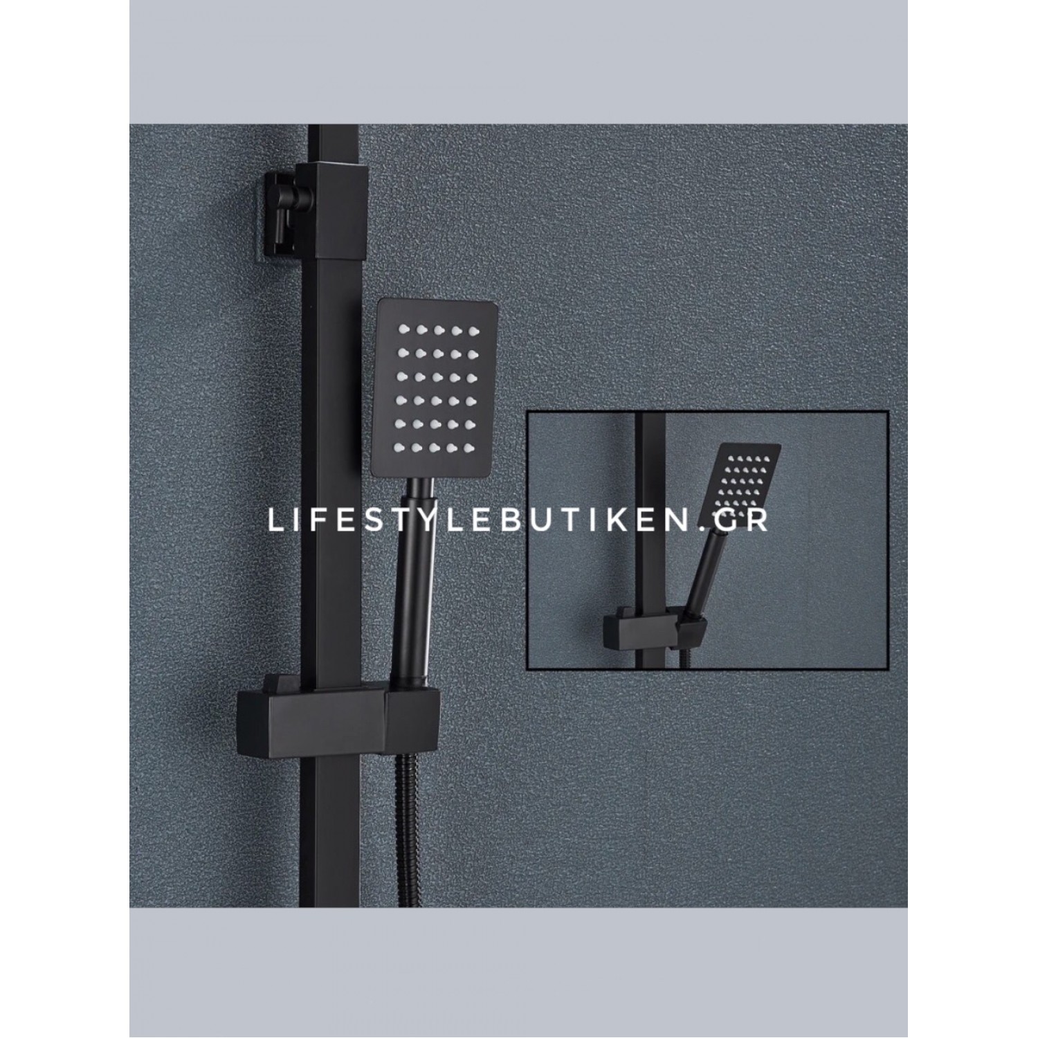 NARON Μεταλλική Στήλη Ντουζ 3 Εξόδων με Περιστρεφόμενο Ρουξούνι NR-7070B BLACK MAT