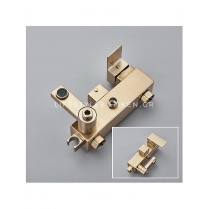 NARON Πολυτελής Στήλη Ντουζ με μπαταρία και ενσωματωμένο βρυσάκι με όλα τα Παρελκόμενα Τοποθέτησης NR9310 Brushed Gold