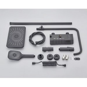 NARON Στήλη Ντουζ Με Μπαταρία Ψηφιακής Οθόνης Και Πλήκτρα Πιάνο NR4022 GUN GREY