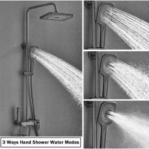 NARON Στήλη Ντουζ Με Μπαταρία Ψηφιακής Οθόνης Και Πλήκτρα Πιάνο NR4022 GUN GREY