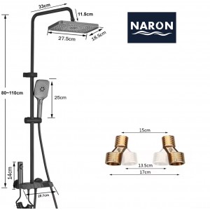 NARON Στήλη Ντουζ Με Μπαταρία Ψηφιακής Οθόνης Και Πλήκτρα Πιάνο NR4022 WHITE