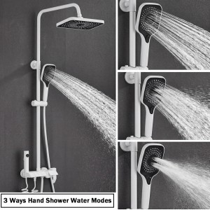 NARON Στήλη Ντουζ Με Μπαταρία Ψηφιακής Οθόνης Και Πλήκτρα Πιάνο NR4022 WHITE