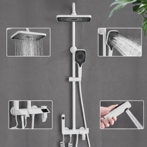 NARON Στήλη Ντουζ Με Μπαταρία Ψηφιακής Οθόνης Και Πλήκτρα Πιάνο NR4022 WHITE