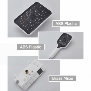 NARON Στήλη Ντουζ Με Μπαταρία Ψηφιακής Οθόνης Και Πλήκτρα Πιάνο NR4022 WHITE