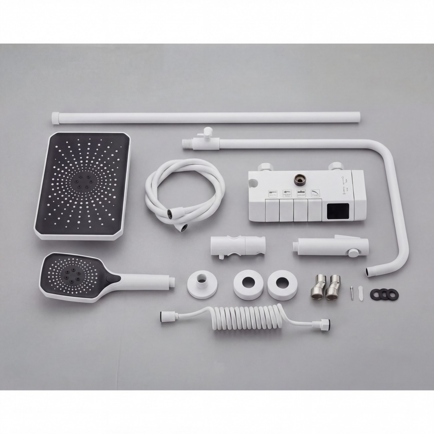 NARON Στήλη Ντουζ Με Μπαταρία Ψηφιακής Οθόνης Και Πλήκτρα Πιάνο NR4022 WHITE