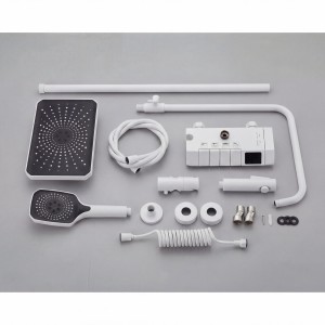 NARON Στήλη Ντουζ Με Μπαταρία Ψηφιακής Οθόνης Και Πλήκτρα Πιάνο NR4022 WHITE