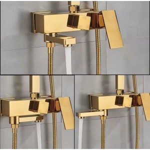 NARON Στήλη Ντουζ 3 Εξόδων Με  Περιστρεφόμενο Ρουξούνι NR-7070PG POLISHED GOLD