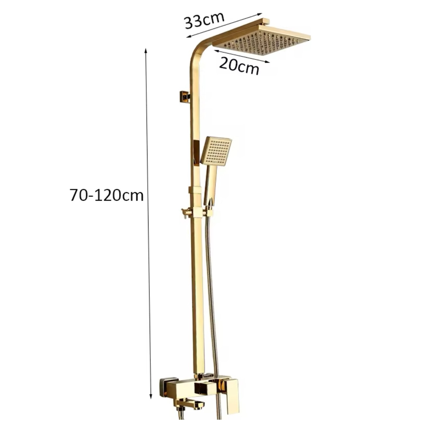 NARON Στήλη Ντουζ 3 Εξόδων Με  Περιστρεφόμενο Ρουξούνι NR-7070PG POLISHED GOLD