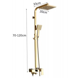 NARON Στήλη Ντουζ 3 Εξόδων Με  Περιστρεφόμενο Ρουξούνι NR-7070PG POLISHED GOLD