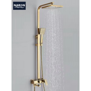 NARON Στήλη Ντουζ 3 Εξόδων Με  Περιστρεφόμενο Ρουξούνι NR-7070PG POLISHED GOLD