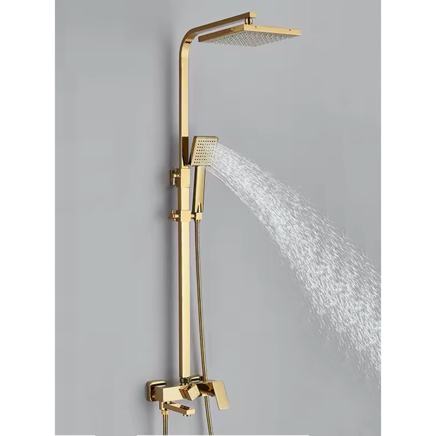 NARON Στήλη Ντουζ 3 Εξόδων Με  Περιστρεφόμενο Ρουξούνι NR-7070PG POLISHED GOLD