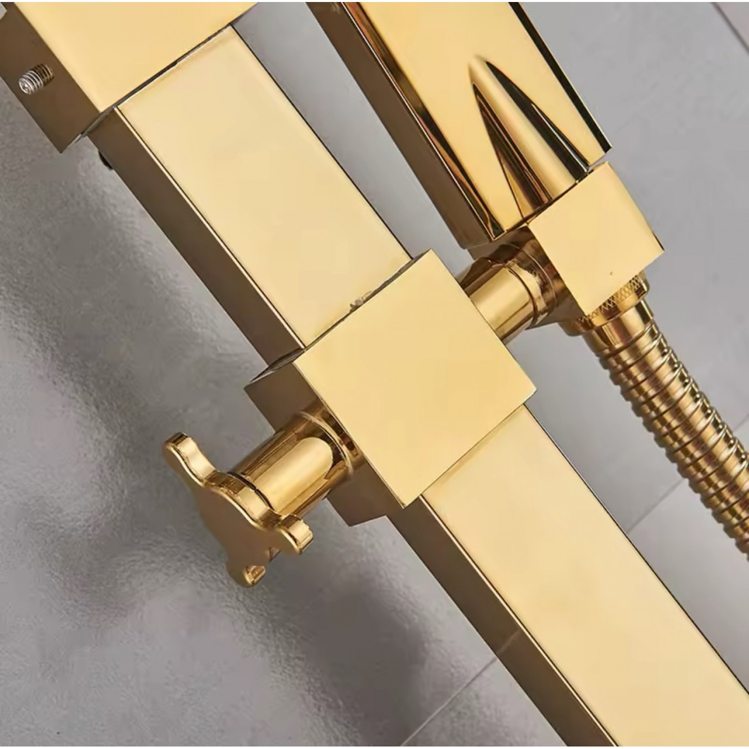 NARON Στήλη Ντουζ 3 Εξόδων Με  Περιστρεφόμενο Ρουξούνι NR-7070PG POLISHED GOLD