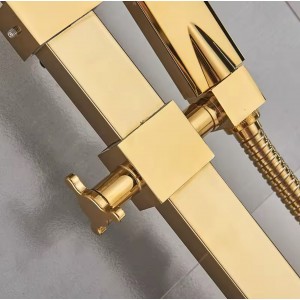 NARON Στήλη Ντουζ 3 Εξόδων Με  Περιστρεφόμενο Ρουξούνι NR-7070PG POLISHED GOLD