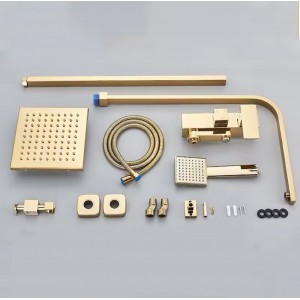 NARON Στήλη Ντουζ 3 Εξόδων Με  Περιστρεφόμενο Ρουξούνι NR-7070PG POLISHED GOLD