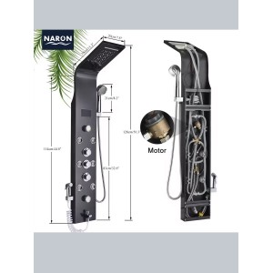 NARON Στήλη Ντουζ Υδρομασάζ Led Φωτισμό Και Ψηφιακή Οθόνη NR6220 BLACK