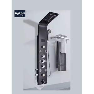 NARON Στήλη Ντουζ Υδρομασάζ Led Φωτισμό Και Ψηφιακή Οθόνη NR6220 BLACK