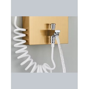 NARON Στήλη Ντουζ Υδρομασάζ Led Φωτισμό Και Ψηφιακή Οθόνη NR6220 BRUSHED GOLD