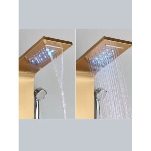 NARON Στήλη Ντουζ Υδρομασάζ Led Φωτισμό Και Ψηφιακή Οθόνη NR6220 BRUSHED GOLD