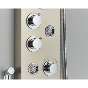 NARON Στήλη Ντουζ Υδρομασάζ Led Φωτισμό Και Ψηφιακή Οθόνη NR6220 MAT NICKEL