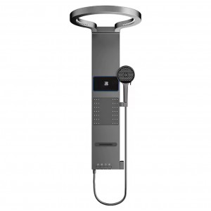 NARON Στήλη Ντους Καταρράκτη Υδρομασάζ Με Ψηφιακή Οθόνη NR6230 Gun Metal