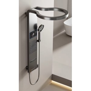 NARON Στήλη Ντους Καταρράκτη Υδρομασάζ Με Ψηφιακή Οθόνη NR6230 Gun Metal