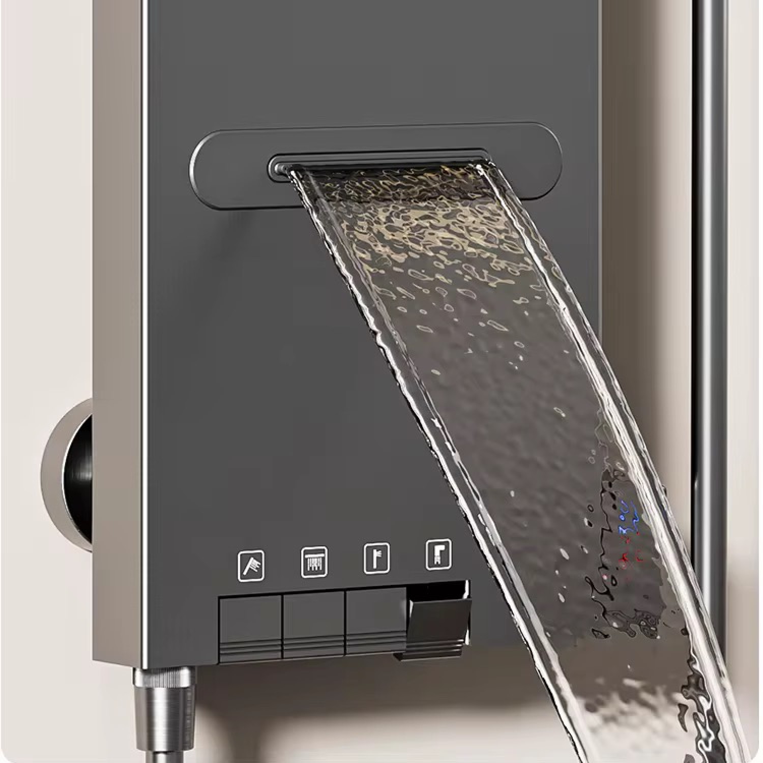 NARON Στήλη Ντους Καταρράκτη Υδρομασάζ Με Ψηφιακή Οθόνη NR6230 Gun Metal