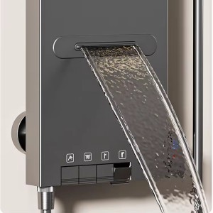 NARON Στήλη Ντους Καταρράκτη Υδρομασάζ Με Ψηφιακή Οθόνη NR6230 Gun Metal