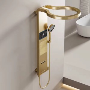 NARON Στήλη Ντους Καταρράκτη Υδρομασάζ Με Ψηφιακή Οθόνη NR6230 Brushed Gold