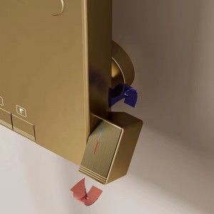 NARON Στήλη Ντους Καταρράκτη Υδρομασάζ Με Ψηφιακή Οθόνη NR6230 Brushed Gold