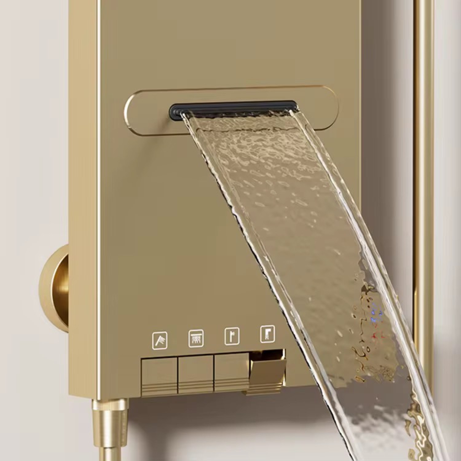 NARON Στήλη Ντους Καταρράκτη Υδρομασάζ Με Ψηφιακή Οθόνη NR6230 Brushed Gold