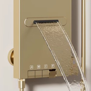 NARON Στήλη Ντους Καταρράκτη Υδρομασάζ Με Ψηφιακή Οθόνη NR6230 Brushed Gold