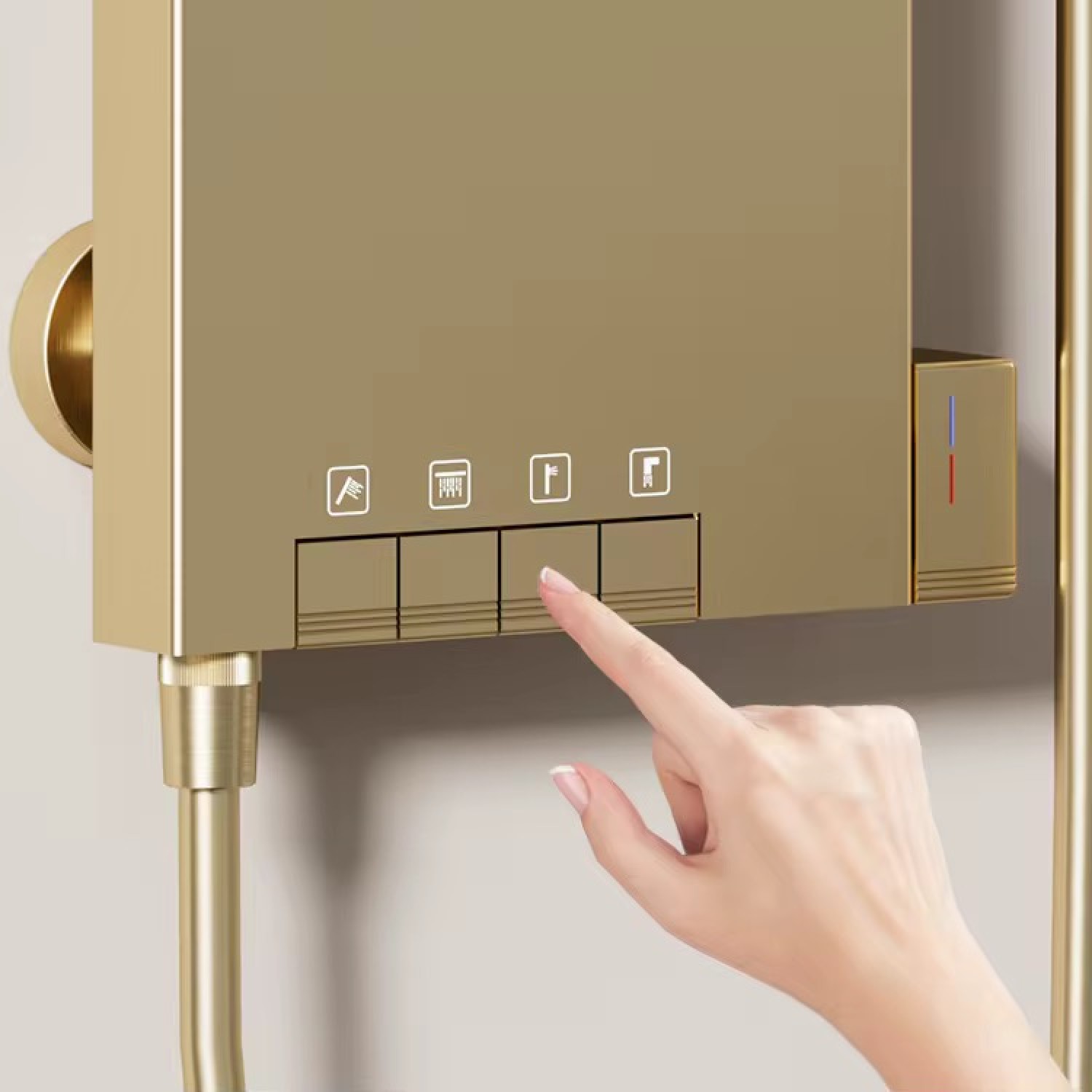 NARON Στήλη Ντους Καταρράκτη Υδρομασάζ Με Ψηφιακή Οθόνη NR6230 Brushed Gold