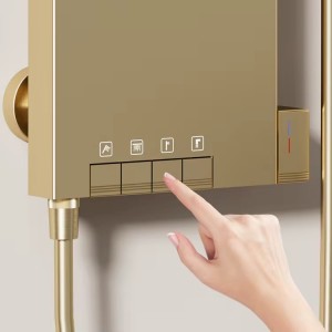 NARON Στήλη Ντους Καταρράκτη Υδρομασάζ Με Ψηφιακή Οθόνη NR6230 Brushed Gold