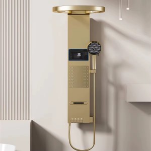 NARON Στήλη Ντους Καταρράκτη Υδρομασάζ Με Ψηφιακή Οθόνη NR6230 Brushed Gold