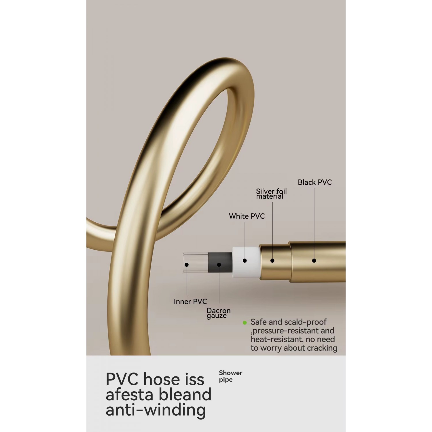 NARON Στήλη Ντους Καταρράκτη Υδρομασάζ Με Ψηφιακή Οθόνη NR6230 Brushed Gold