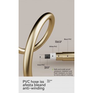 NARON Στήλη Ντους Καταρράκτη Υδρομασάζ Με Ψηφιακή Οθόνη NR6230 Brushed Gold