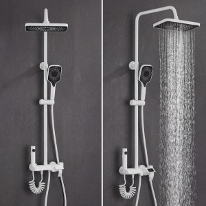 NARON Στήλη Ντουζ Με Μπαταρία Ψηφιακής Οθόνης Και Πλήκτρα Πιάνο NR4022 WHITE