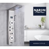 NARON Στήλη Ντουζ Υδρομασάζ Led Φωτισμό Και Ψηφιακή Οθόνη NR-6010MN MAT NICKEL 1