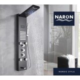 NARON Στήλη Ντουζ Υδρομασάζ Led Φωτισμό Και Ψηφιακή Οθόνη NR-6030B BLACK 1