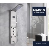 NARON Στήλη Ντουζ Υδρομασάζ Led Φωτισμό Και Ψηφιακή Οθόνη NR-6030MN MAT NICKEL 1