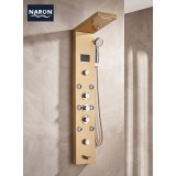 NARON Στήλη Ντουζ Υδρομασάζ Led Φωτισμό Και Ψηφιακή Οθόνη NR-6020BG BRUSHED GOLD 1