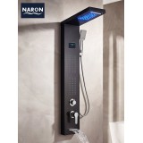 NARON Στήλη Ντουζ Υδρομασάζ Led Φωτισμό Και Ψηφιακή Οθόνη NR-6060B BLACK 1
