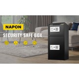 NARON Χρηματοκιβώτιο διπλής πόρτας από Χάλυβα με ξεχωριστό αποθηκευτικό χώρο με Ηλεκτρονική κλειδαριά για Χρήση για το σπίτι ή το γραφείο NR-8990B BLACK 8